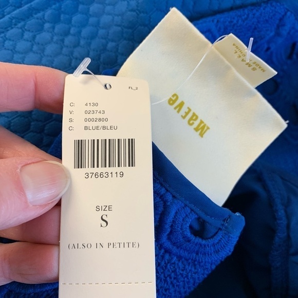 COPY - MAEVE ANTHROPOLOGIE cerulean blue embroidered midi dress NEW SM 20 in pit - Picture 5 of 7